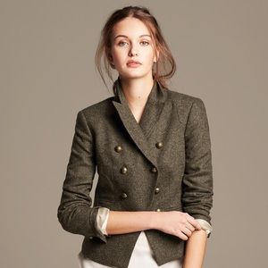 Banana Republic double breasted blazer olive